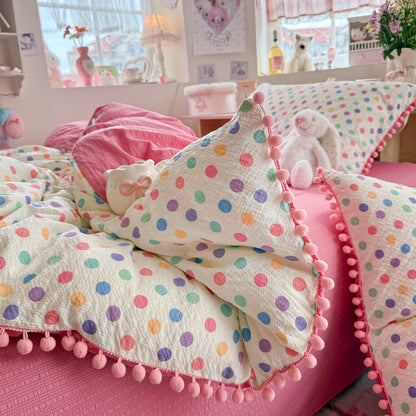 Heart Patterned Decorative Pillow and Duvet Cover Set Homeandso
