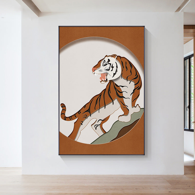 Artistic Tiger-Themed Relief Wall Art Homeandso