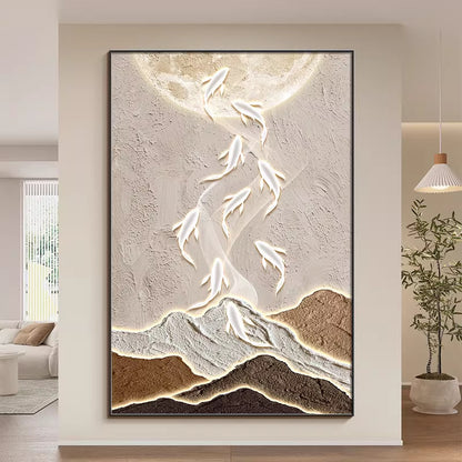 3D Koi Fish Relief Wall Art Homeandso