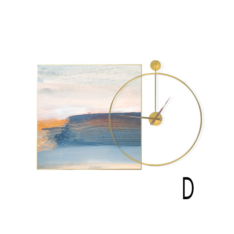 Artistic Wall Clock and Framed Abstract Artwork Homeandso