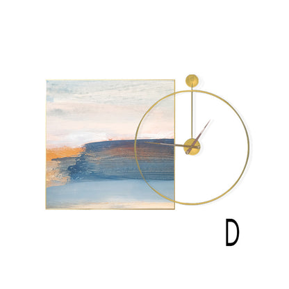 Artistic Wall Clock and Framed Abstract Artwork Homeandso