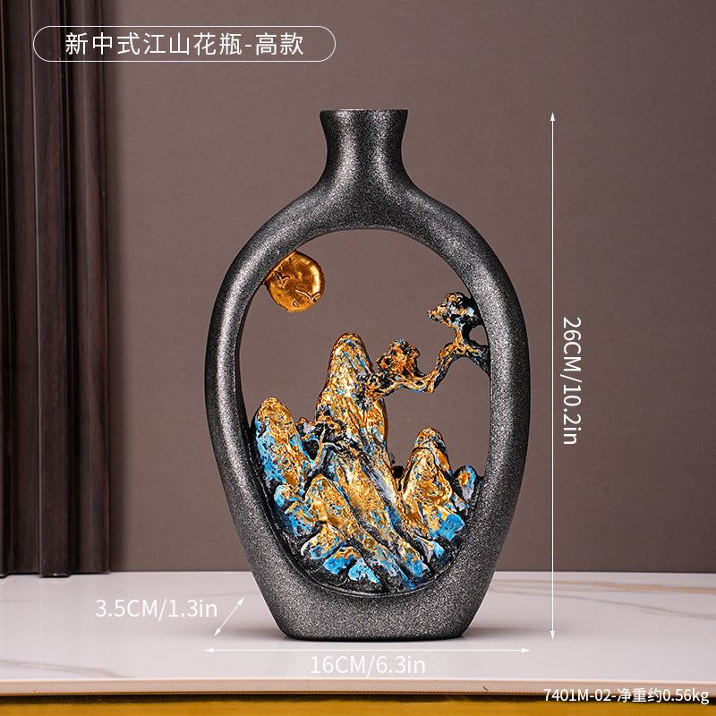 Artistic Mountain Landscape Decorative Vase Homeandso