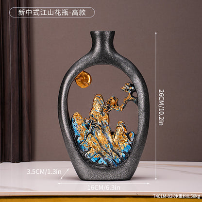 Artistic Mountain Landscape Decorative Vase Homeandso