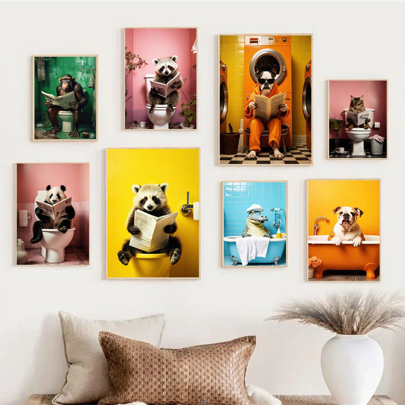 Whimsical Cat-Themed Wall Art Print Homeandso