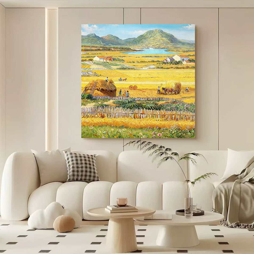 Scenic Agricultural Landscape Canvas Art Homeandso