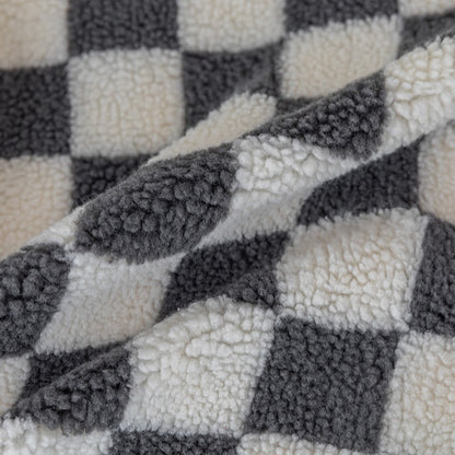 Plush Checkerboard Throw Pillow