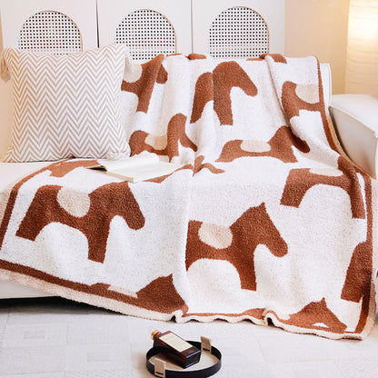 Equestrian-Themed Cozy Throw Blanket