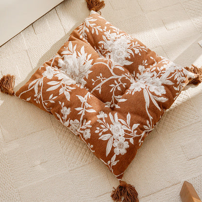 Floral-Patterned Decorative Floor Cushion