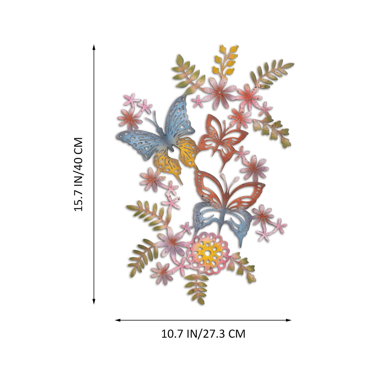 Metal Butterfly and Floral Wall Art Homeandso