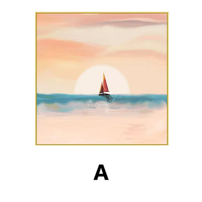 Coastal Sailboat Framed Wall Art Homeandso