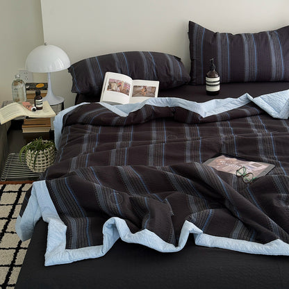 Decorative Textured Striped Duvet Cover Set Homeandso