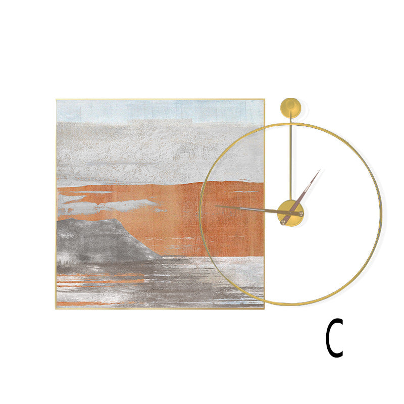 Artistic Wall Clock and Framed Abstract Artwork Homeandso