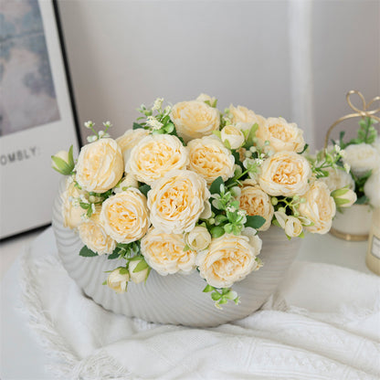 Faux Floral Rose Bouquet Arrangement