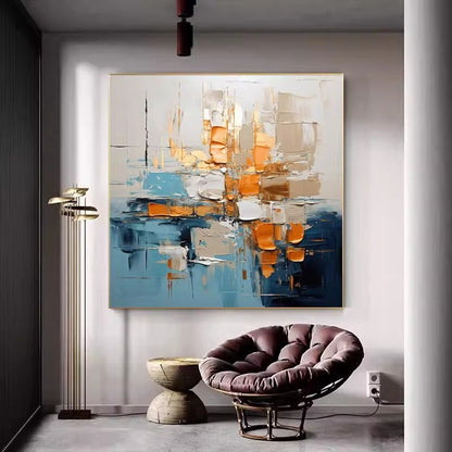 Textured Abstract Gold Leaf Canvas Wall Art Homeandso