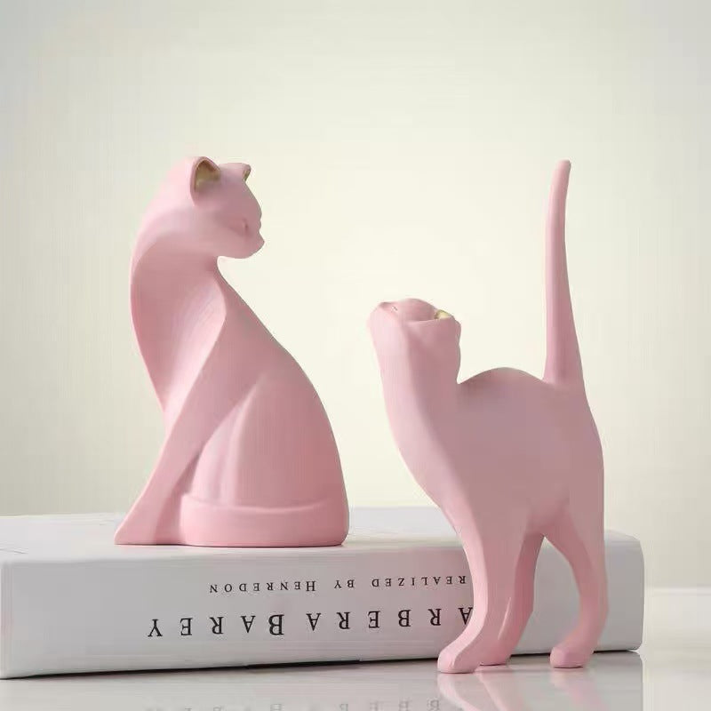 Contemporary Cat Figurine Homeandso