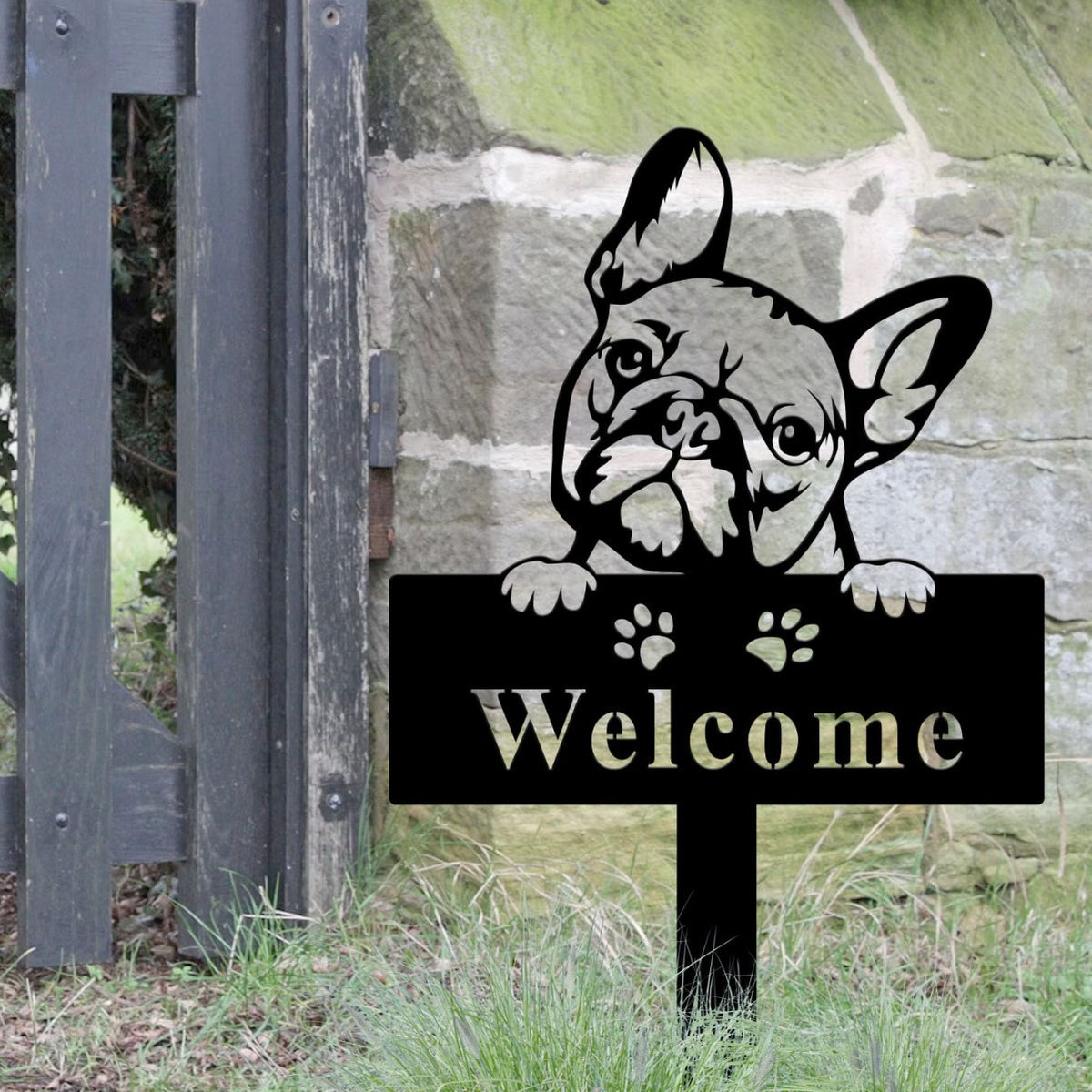 Decorative French Bulldog Welcome Sign Homeandso