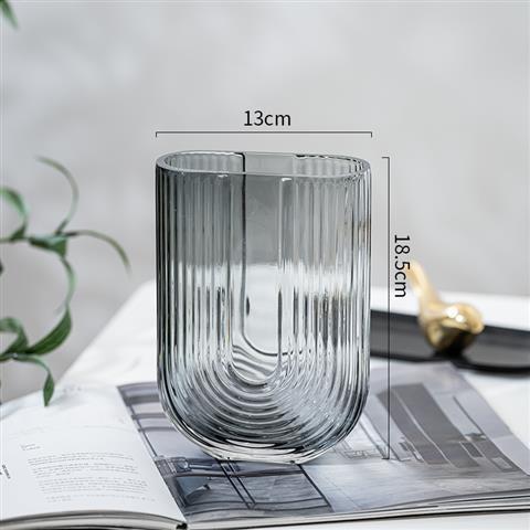 Ribbed Glass Vase