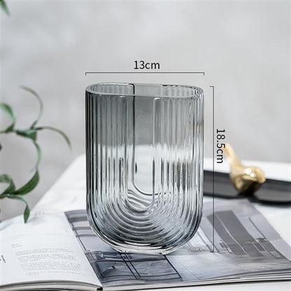 Ribbed Glass Vase