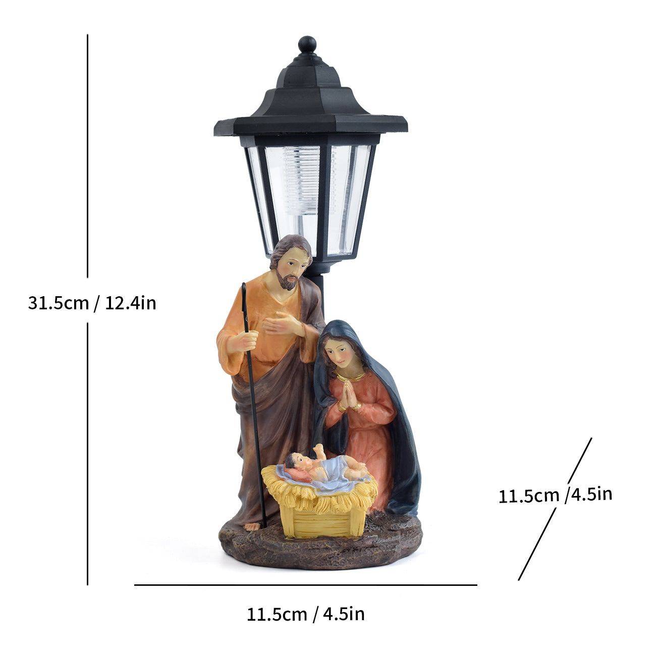 Decorative Nativity Scene Solar Lantern Homeandso
