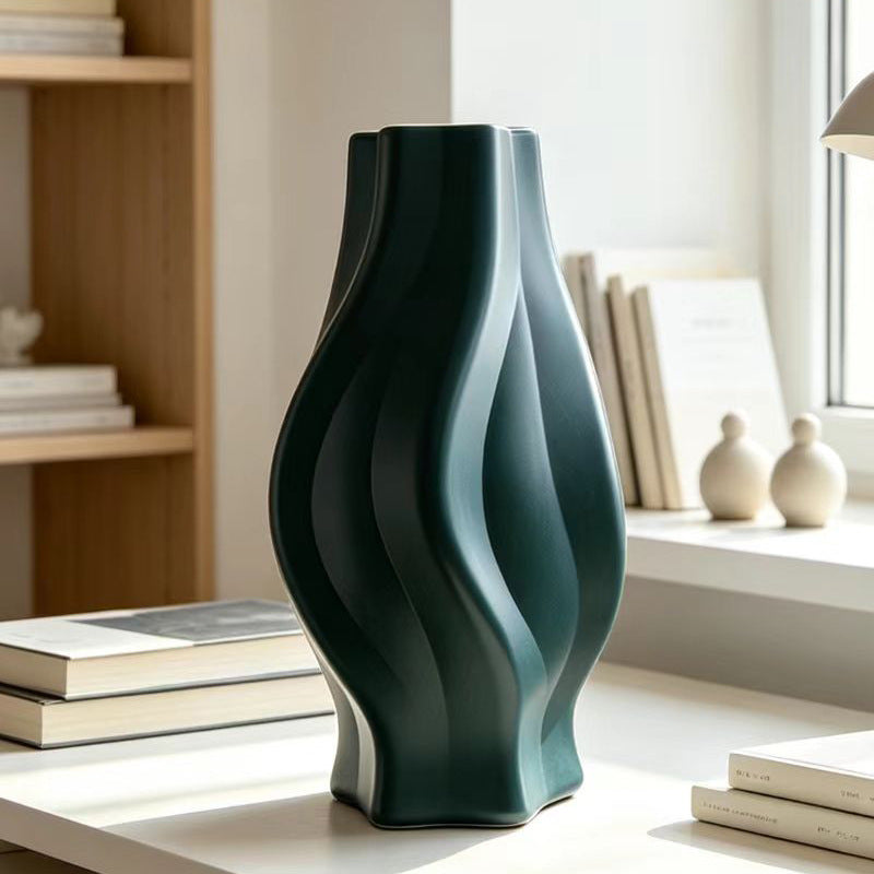 Wave-Designed Decorative Vase