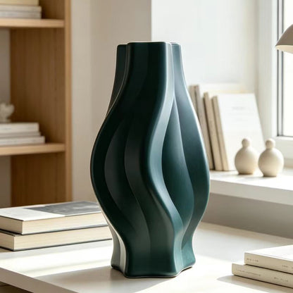 Wave-Designed Decorative Vase