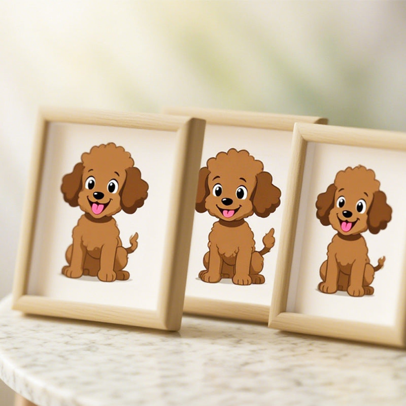 Whimsical Poodle Illustration Picture Frame