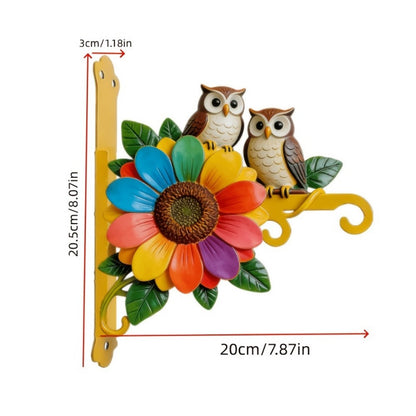 Colorful Floral Owl Wall Hook Homeandso