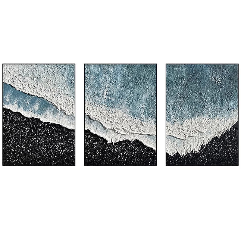 Coastal Wave Textured Canvas Artwork Homeandso