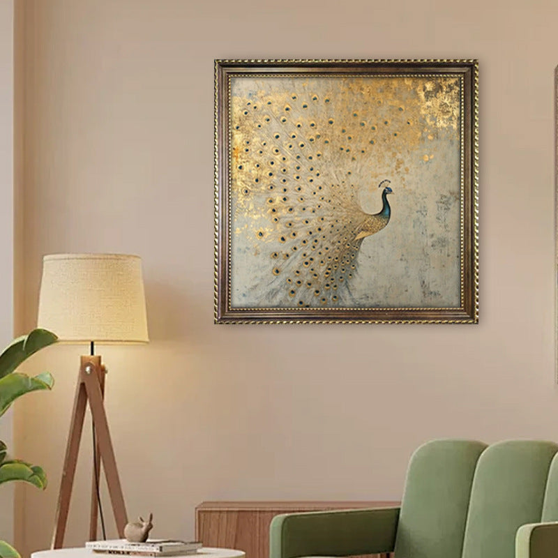 Elegant Framed Peacock Art Canvas Homeandso