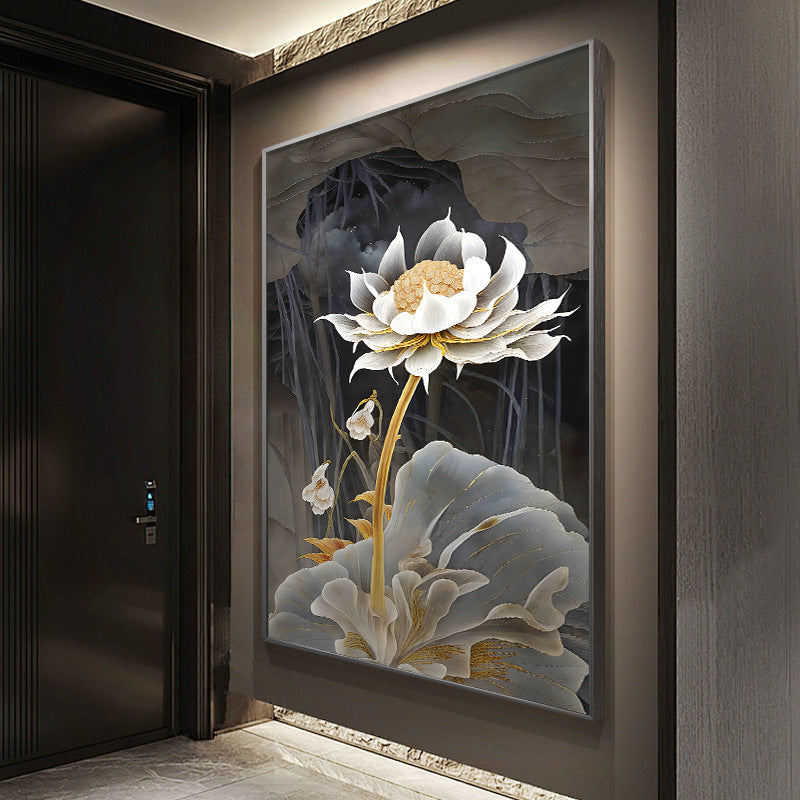 Elegant Lotus Flower Framed Art Homeandso