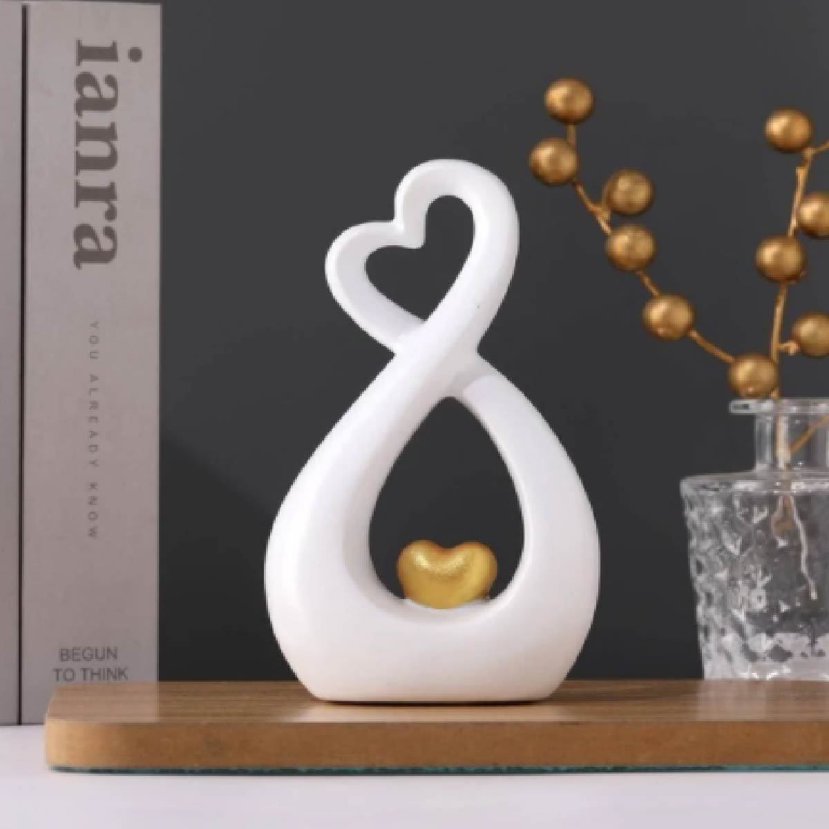 Infinity Heart-Shaped Sculpture Homeandso