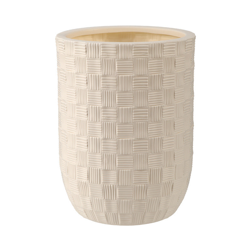 Textured Woven Ceramic Planter Homeandso