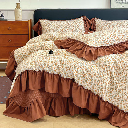 Floral Ruffled Bedding Set