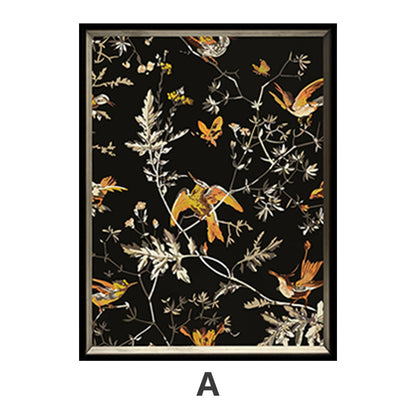 Decorative Framed Bird and Floral Artwork Homeandso