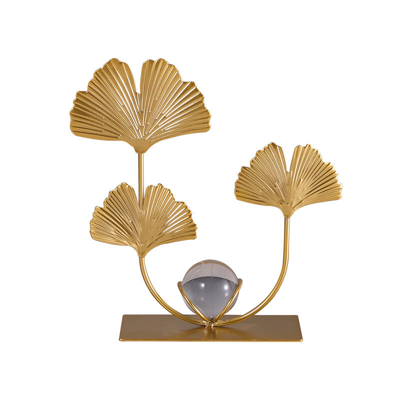 Elegant Ginkgo Leaf Decorative Sculpture Homeandso