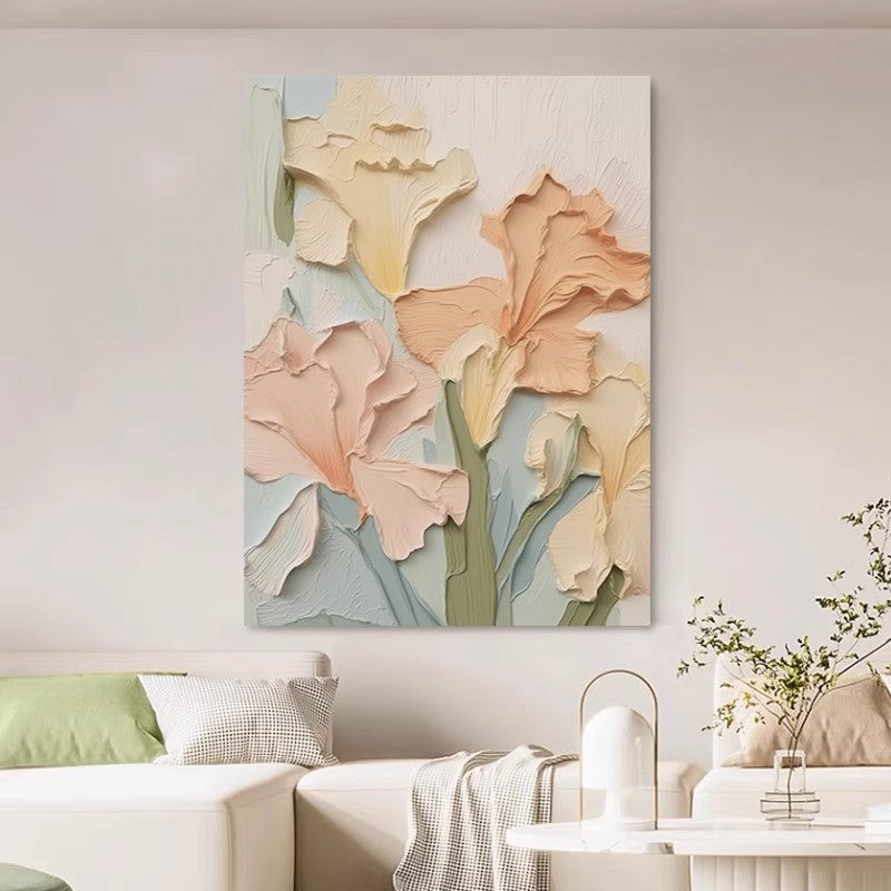 Textured Floral Relief Canvas Artwork Homeandso