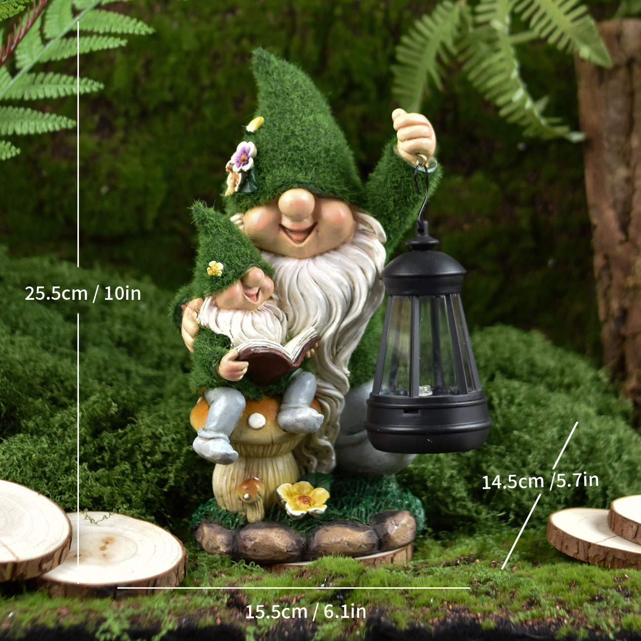 Garden Gnome Figurine with Lantern Homeandso