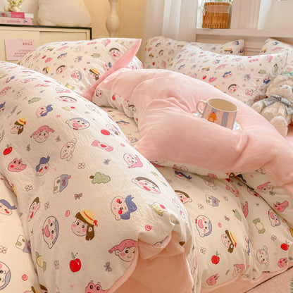 Playful Cartoon Print Duvet Cover Set Homeandso