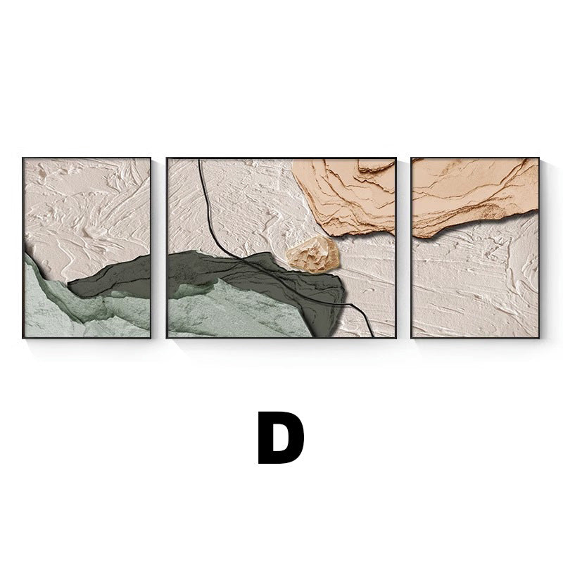 Abstract Textured Triptych Wall Art Homeandso