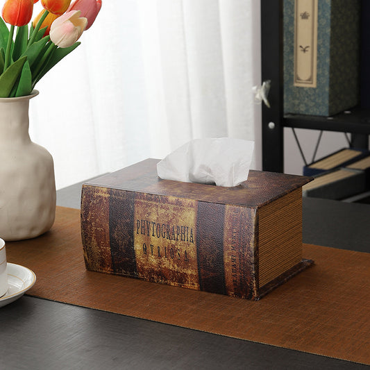 Vintage Book Style Decorative Tissue Box Homeandso