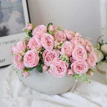 Faux Floral Rose Bouquet Arrangement