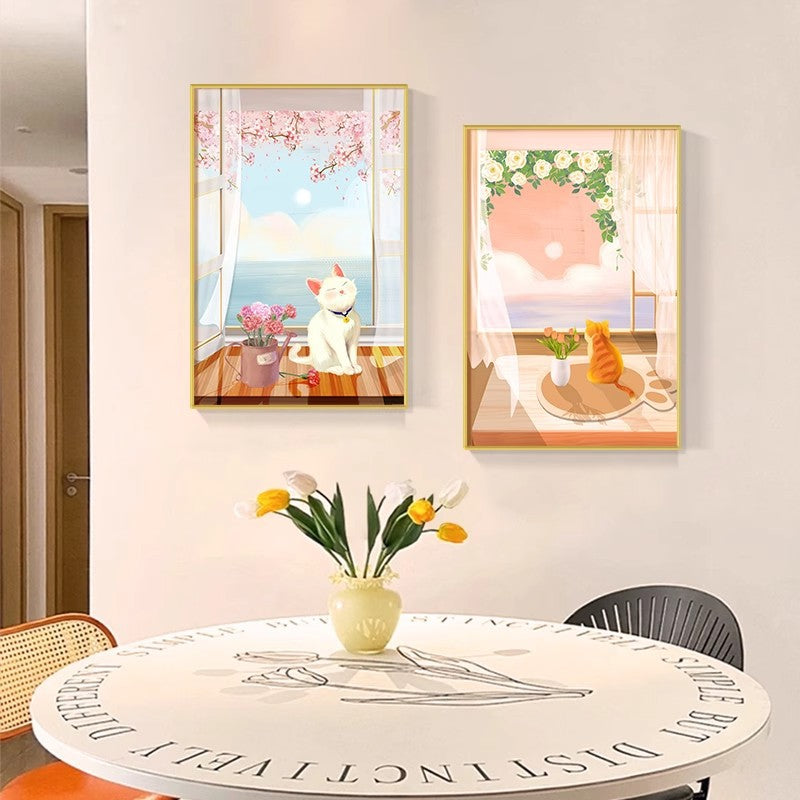 Decorative Cat-Themed Canvas Art Homeandso