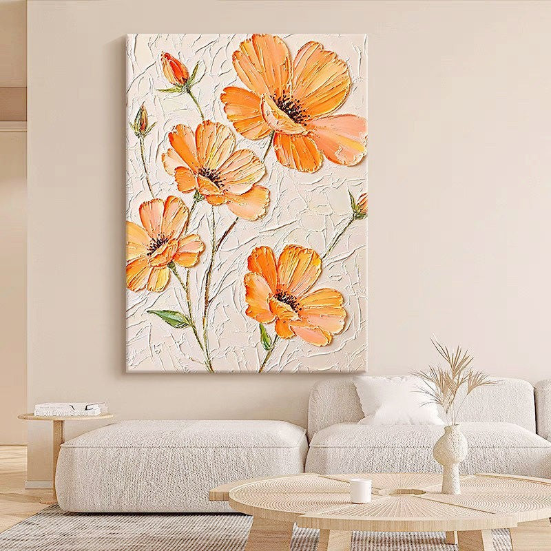 Textured Floral Relief Canvas Wall Art Homeandso