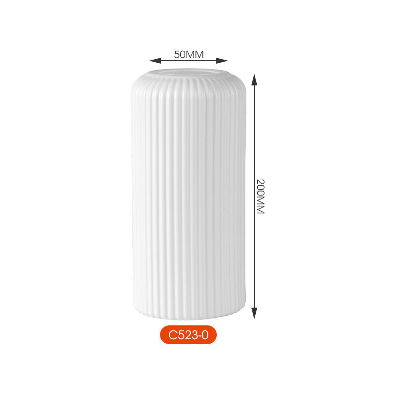 Elegant Vertical Ribbed Ceramic Vase