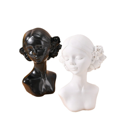 Decorative Flower Girl Bust Figurine Homeandso