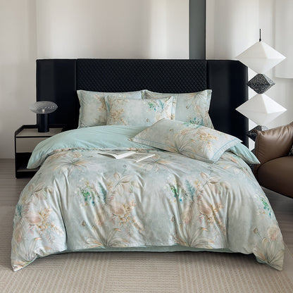 Nature-Inspired Botanical Print Duvet Cover Set