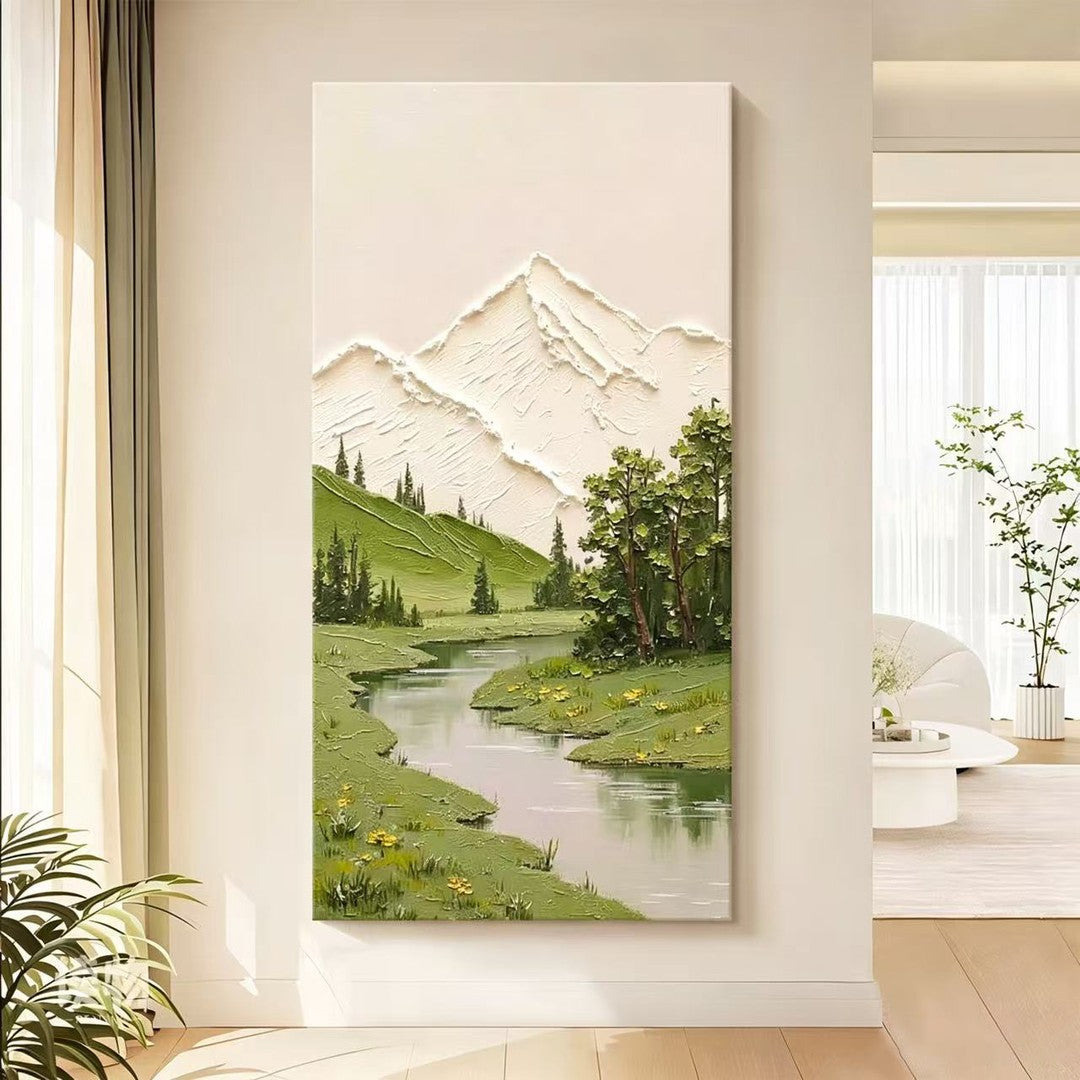 Textured Mountain Landscape Relief Canvas Art Homeandso
