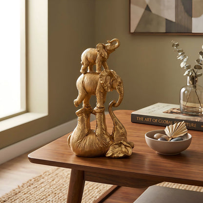 Decorative Elephant Figurine for Shelf Display