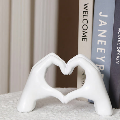 Heart-Shaped Hand Gesture Sculpture Homeandso