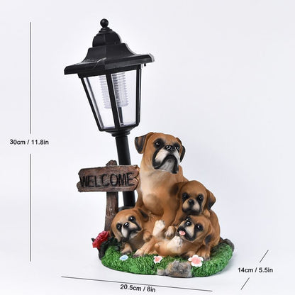 Outdoor Garden Solar Lantern with Stork Figurine Homeandso